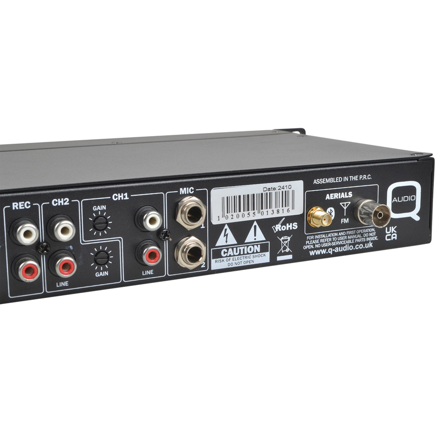 Q-Audio QMEDIAMIX52 5-Channel Mixer with Media Player, Bluetooth, Jingle, Mic Talkover