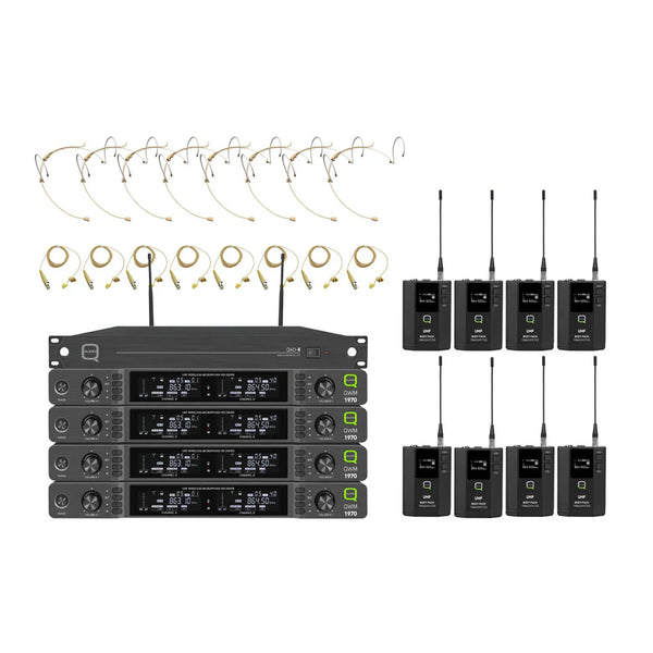 Q - Audio QWM 1970 8 Way Headworn/Lapel System with ADU System