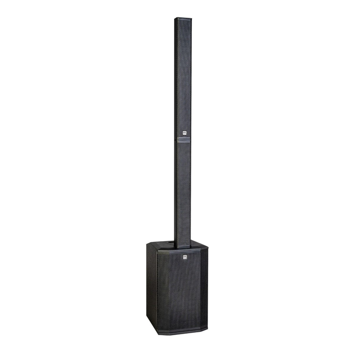 Front view of HK Audio POLAR 12 MK2 Black Column Speaker System showing sleek modern design”