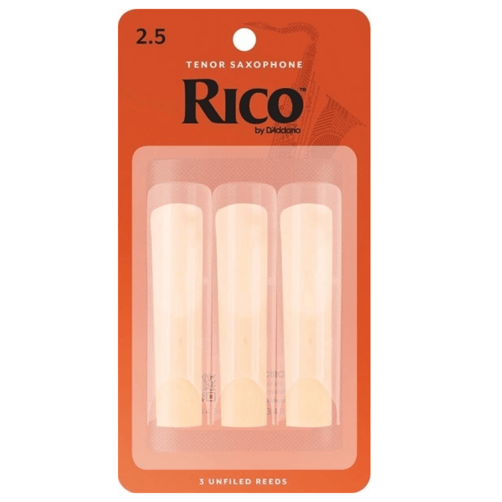 D'Addario Rico Tenor Sax Reeds 2.5 Strength Pack of 3