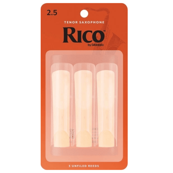 D'Addario Rico Tenor Sax Reeds 2.5 Strength Pack of 3