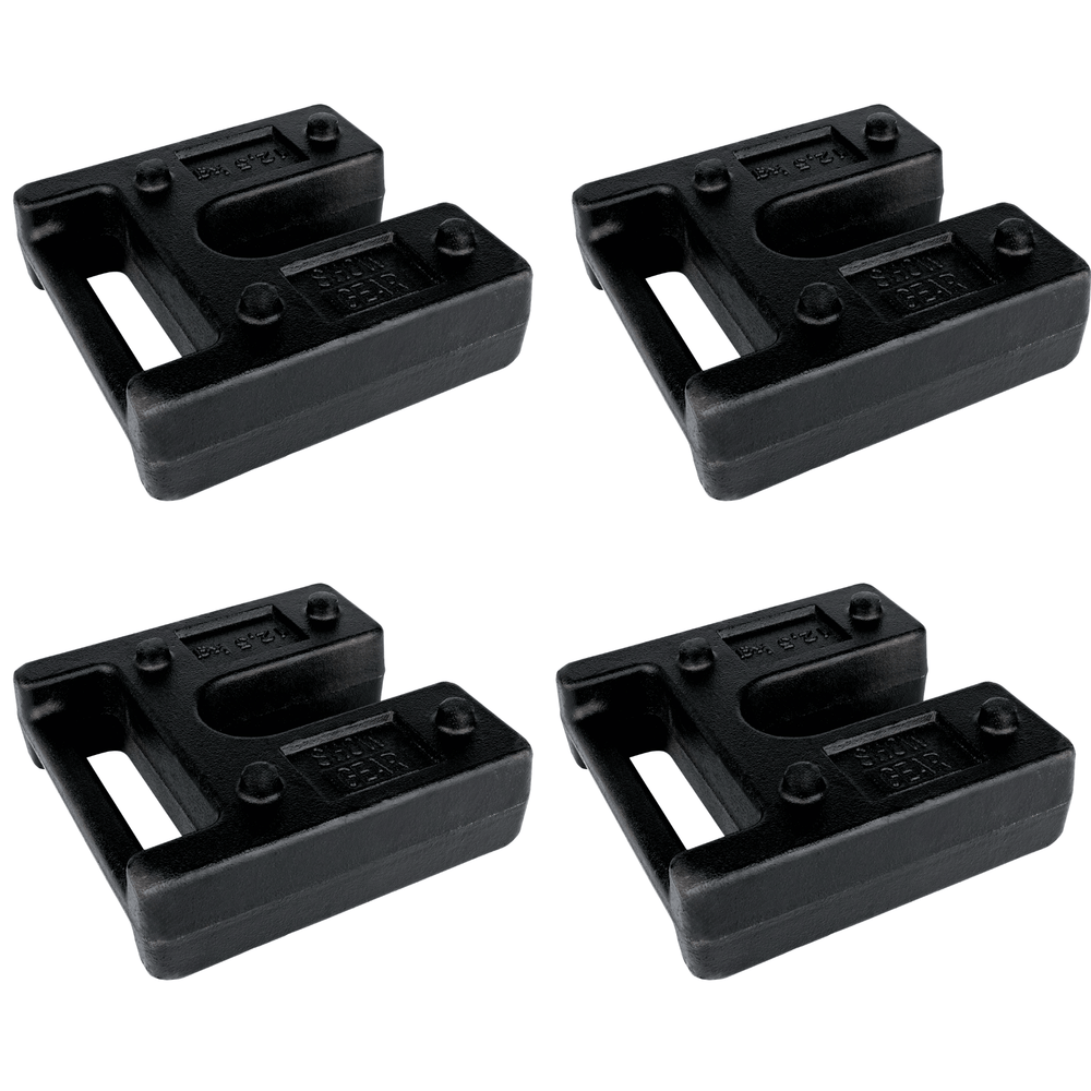 "Showgear Stage Weight 12.5kg for securing temporary structures and equipment. Pack of 4 included."