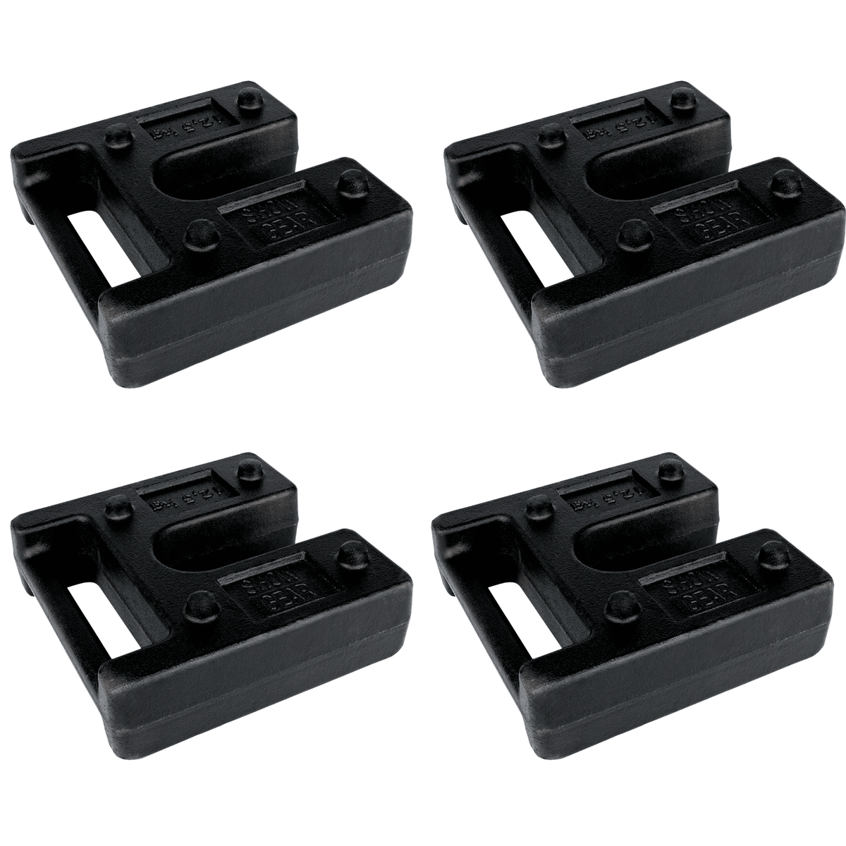 "Showgear Stage Weight 12.5kg for securing temporary structures and equipment. Pack of 4 included."