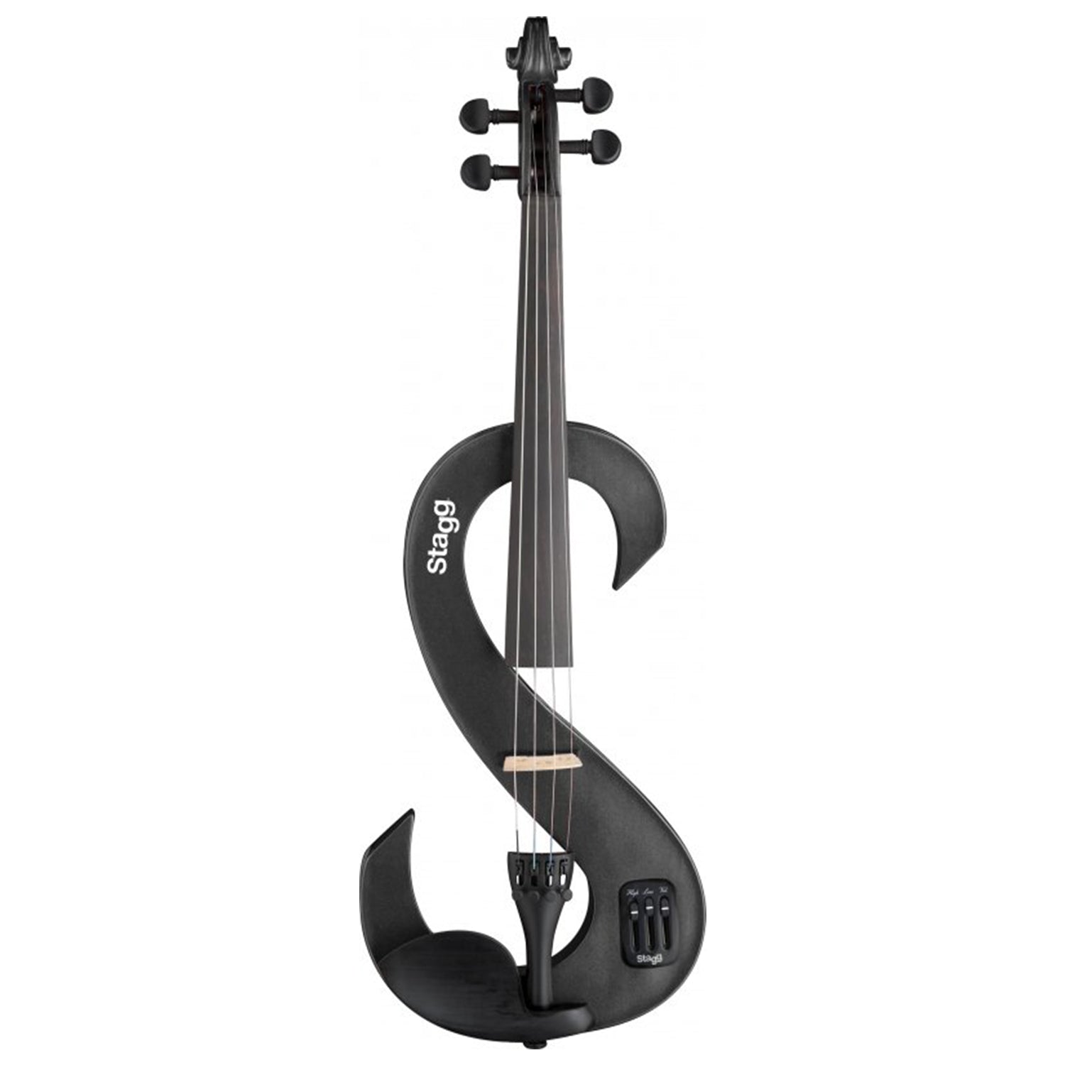 Stagg EVN 4/4 MBK Metalic Black 4/4 Electric Violin Set with Softcase and Headphones