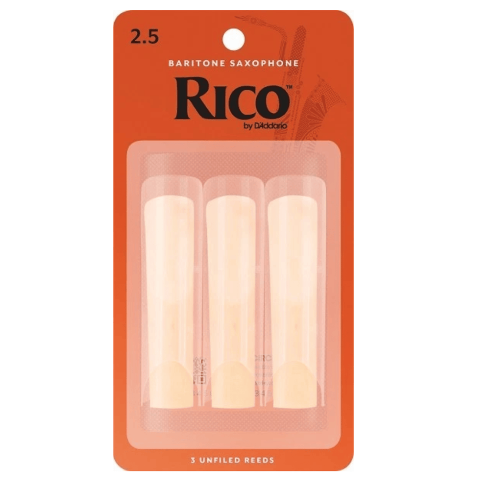 D'Addario Rico RLA0325 Reeds 2.5 Strength for Baritone Sax (Pack of 3)