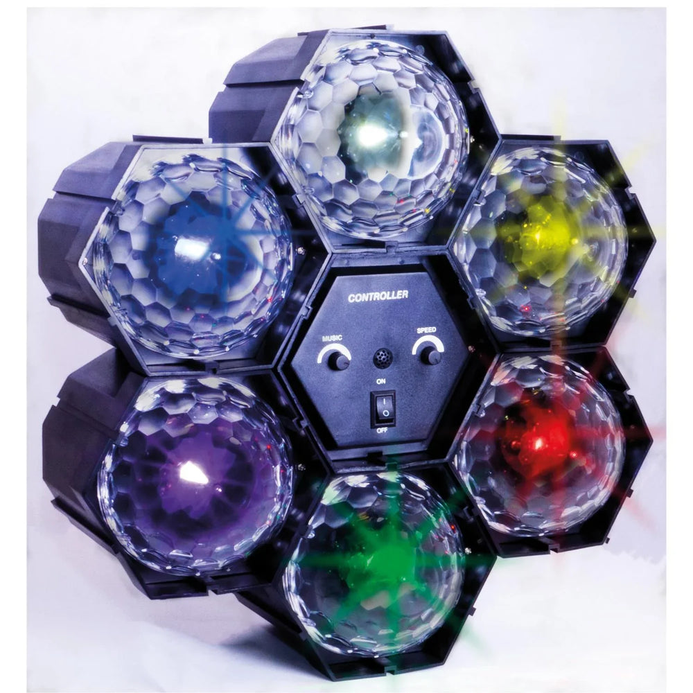 FXLab 6 Way Multi - Coloured LED Disco Effect Light