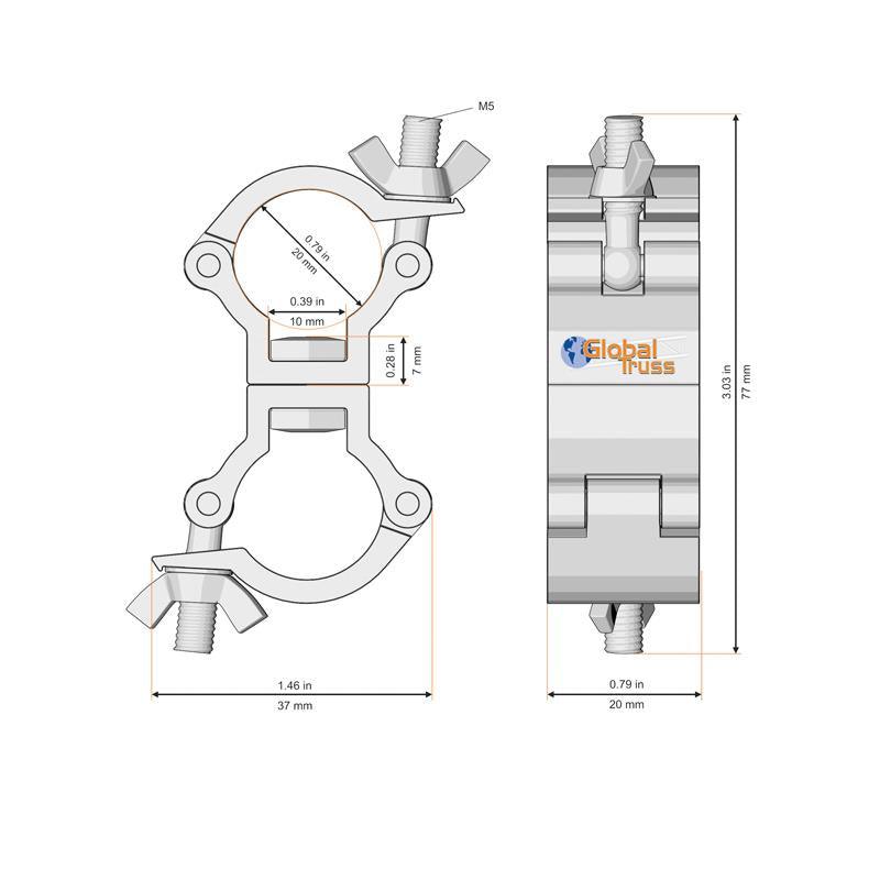 Global Truss F14 Swivel Coupler - DY Pro Audio