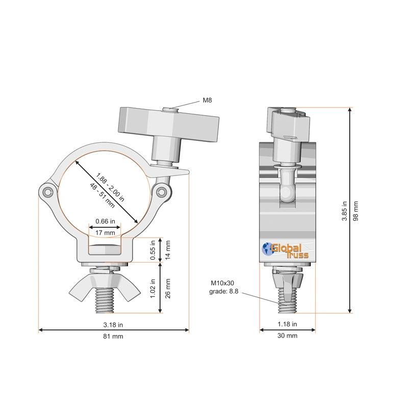 Global Truss Pro Half Couplers Black (48-51mm) - DY Pro Audio