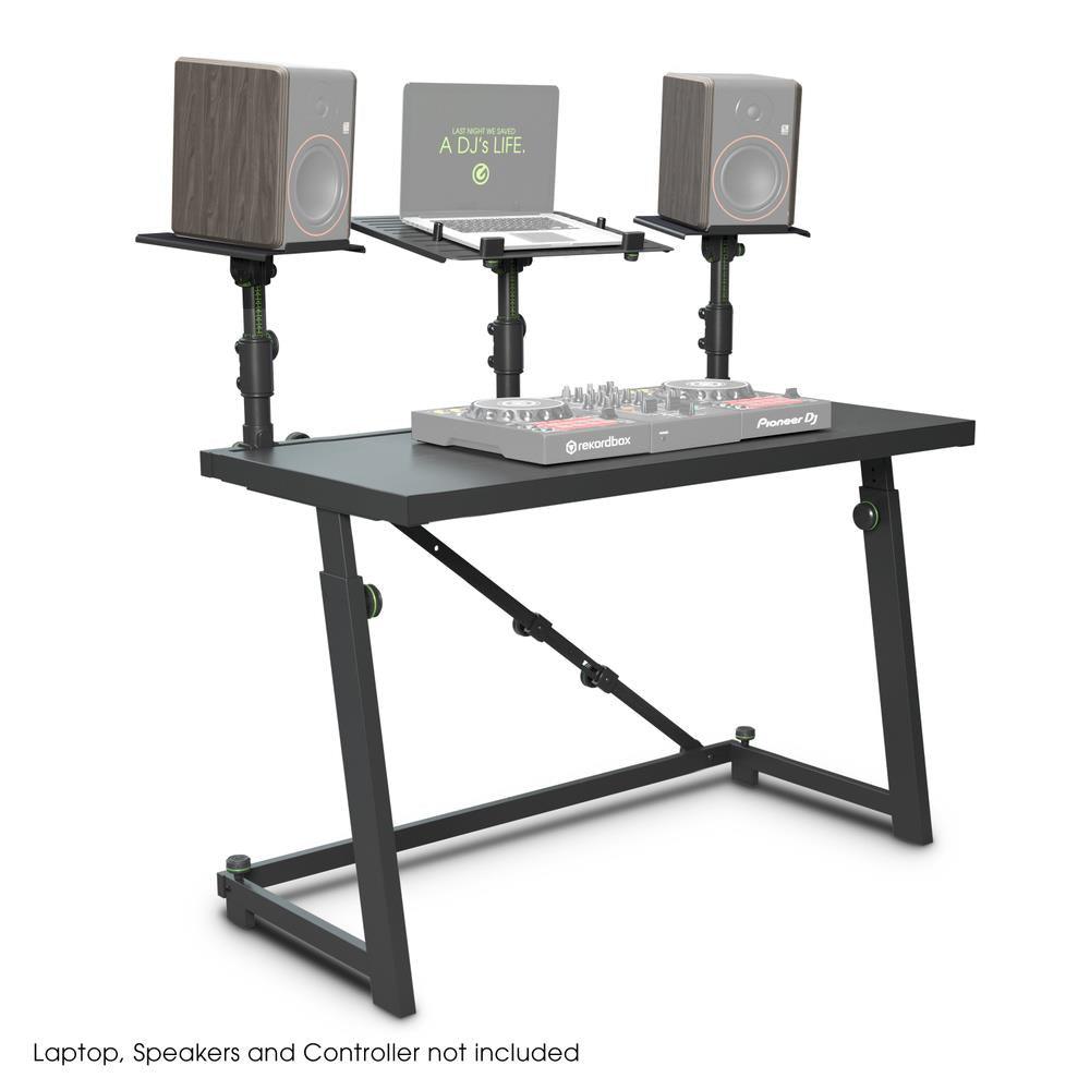 Gravity FDJT 01 DJ Desk with Adjustable Loudspeaker and Laptop Trays - DY Pro Audio