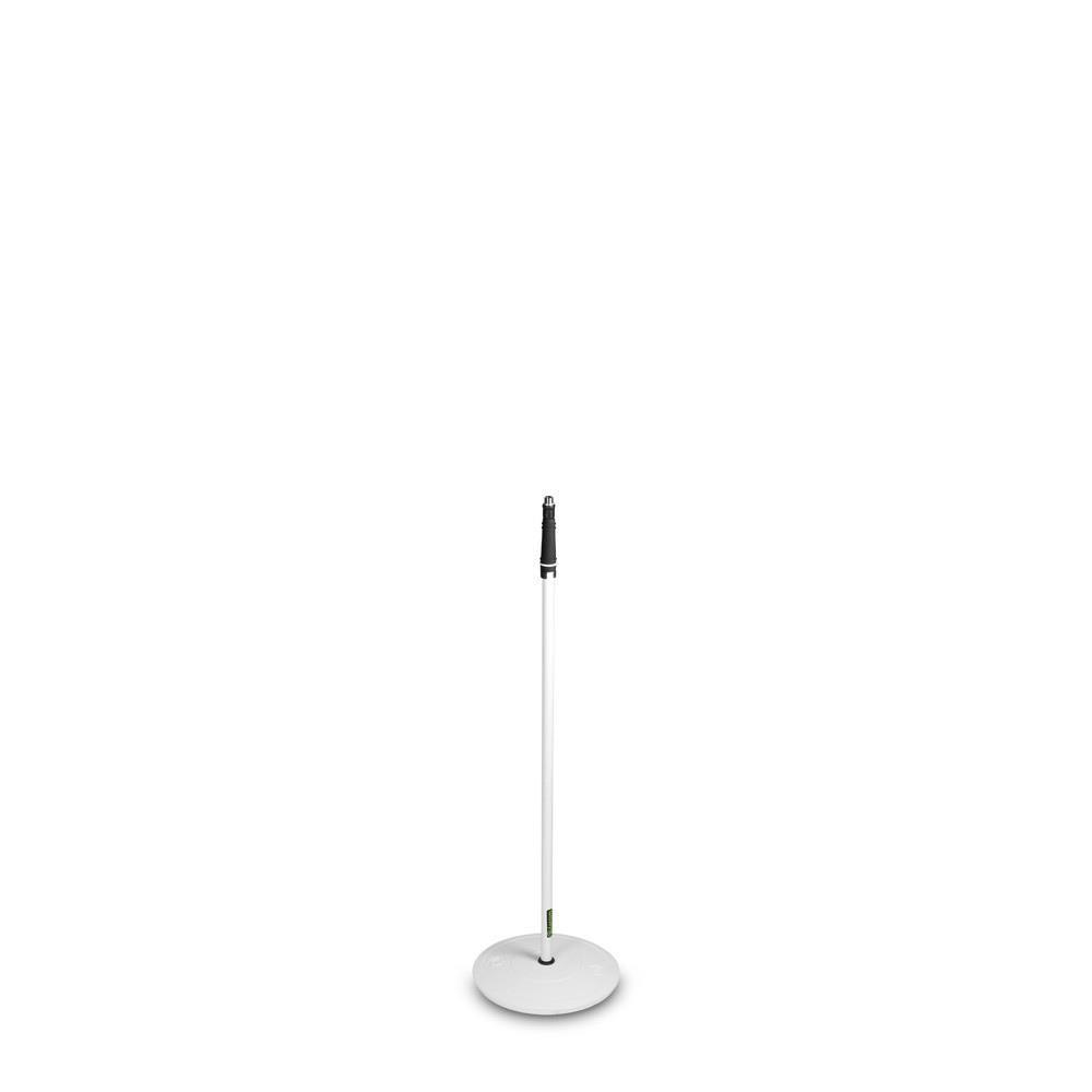 Gravity MS 23 W Microphone Stand with Round Base, White - DY Pro Audio