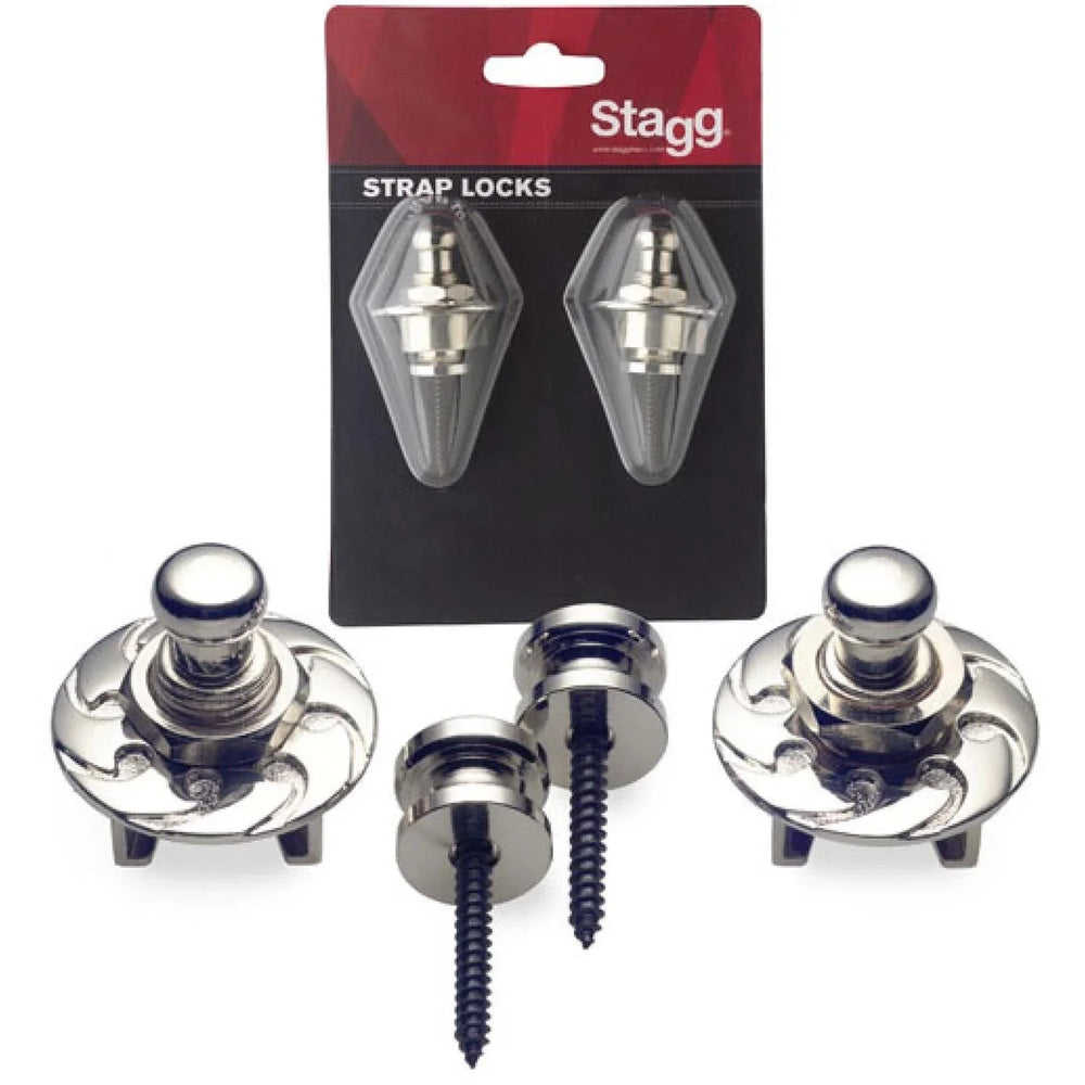Guitar Strap Button and Lock Chrome - DY Pro Audio