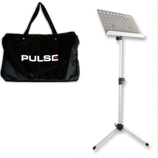 Pulse White Heavy Duty Orchestral Conductor Music Stand with Carry Bag