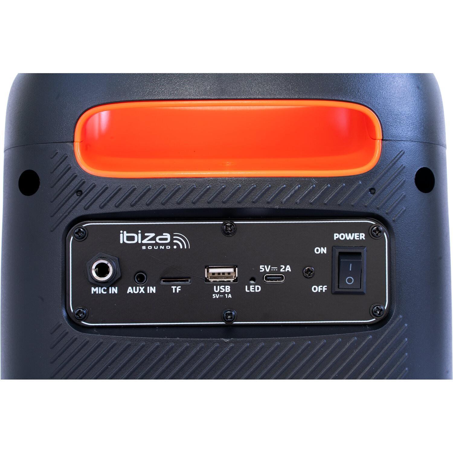 Ibiza CUBE180 180W Bluetooth Speaker USB, Microphone, FM, Remote and LEDs - DY Pro Audio