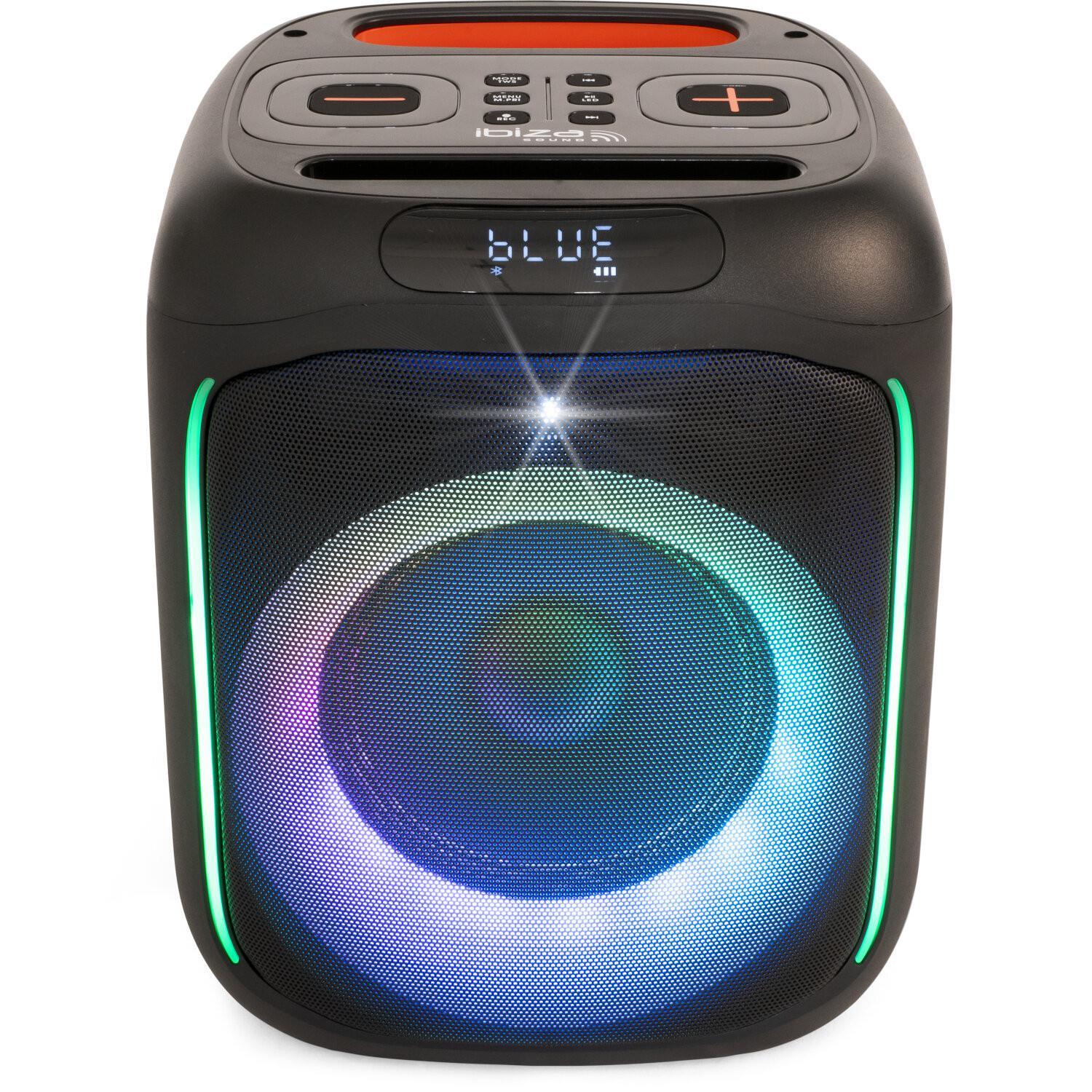 Ibiza CUBE180 180W Bluetooth Speaker USB, Microphone, FM, Remote and LEDs - DY Pro Audio