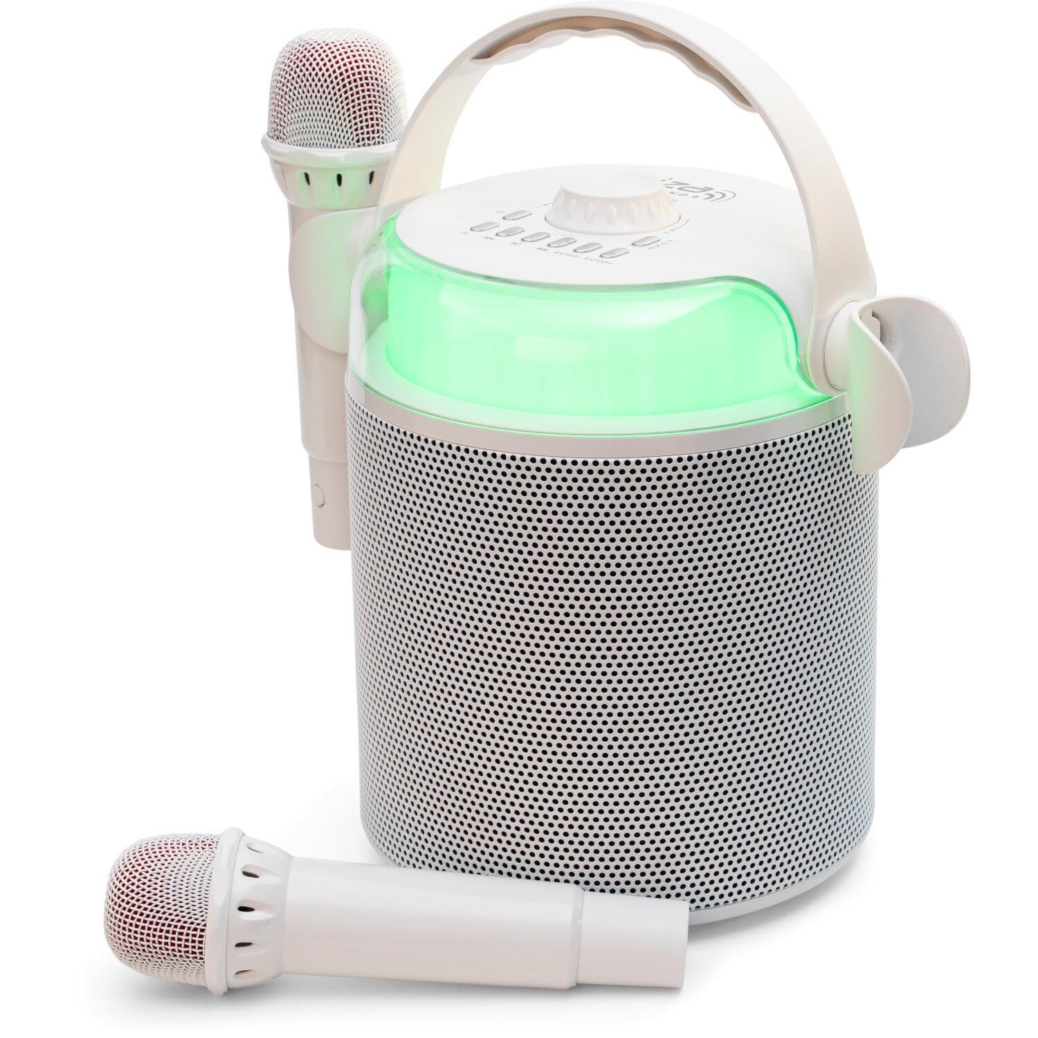Ibiza KARAHOME-WH White Stand-Alone Bluetooth Karaoke Speaker - DY Pro Audio