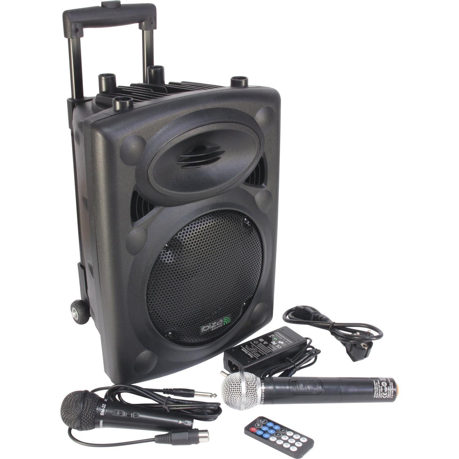 Ibiza PORT10UHF-BT 10" Portable PA System with USB, Bluetooth and UHF MIcs - DY Pro Audio