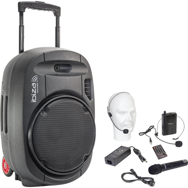 Ibiza PORT12UHF-MKII-TWS Portable PA System with USB MP3 Bluetooth and UHF Mics - DY Pro Audio
