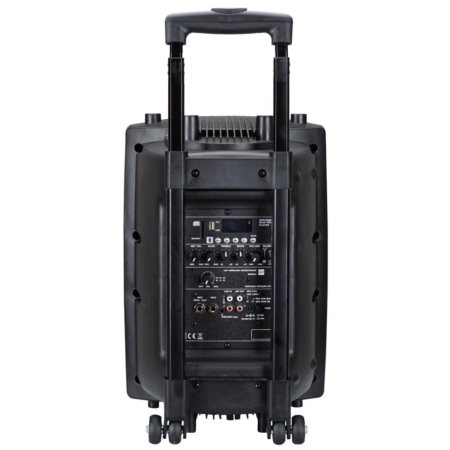 Ibiza PORT8UHF-BT Portable Standalone PA System with USB, Bluetooth and UHF Mics - DY Pro Audio