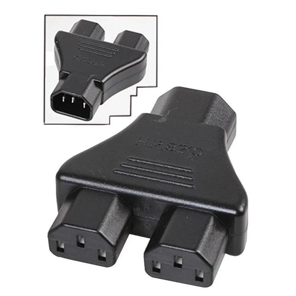 IEC Y Splitter Mains Power Adapter | IEC C14 Male to 2x C13 Splitter Female - DY Pro Audio