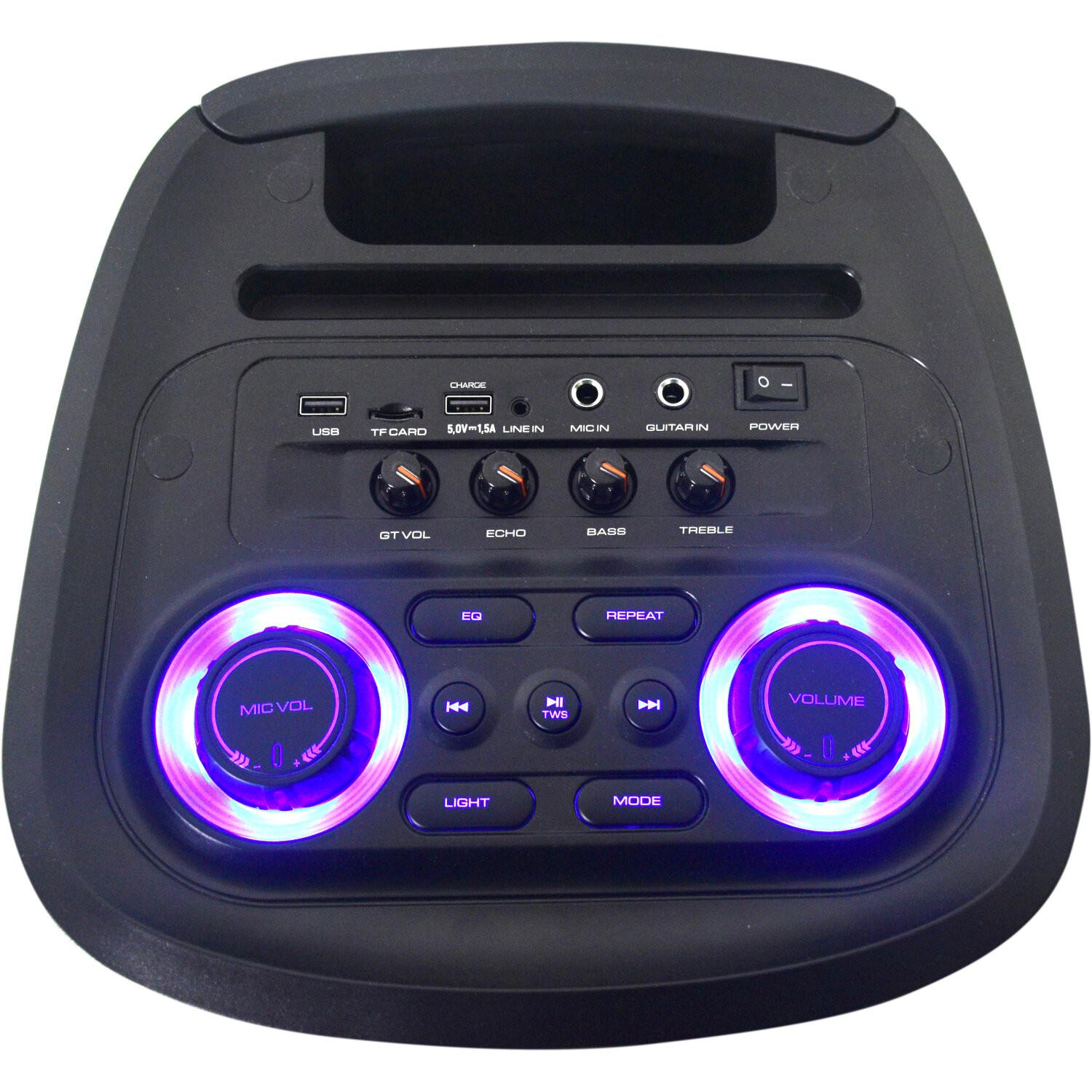 Ibiza INFINITY 2 x 10" 600w Portable LED Party Speaker with Bluetooth USB TWS