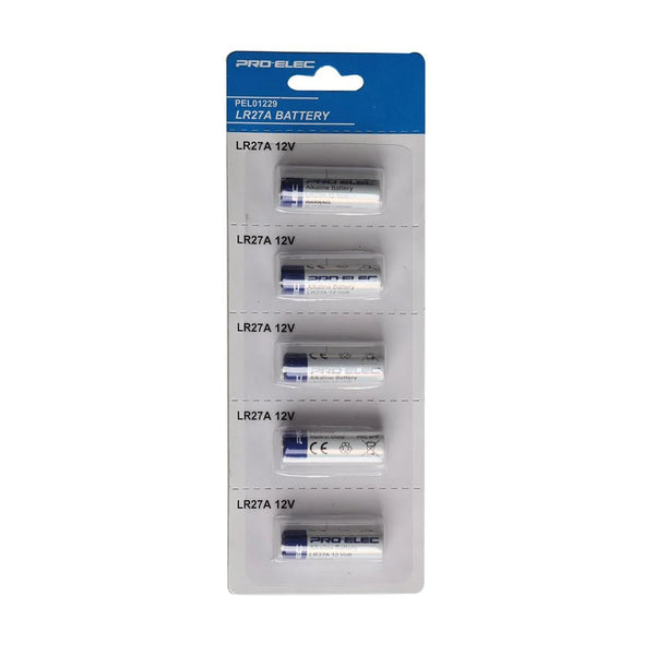 Pro Elec Alkaline LR27A 12V Battery 5 Pack