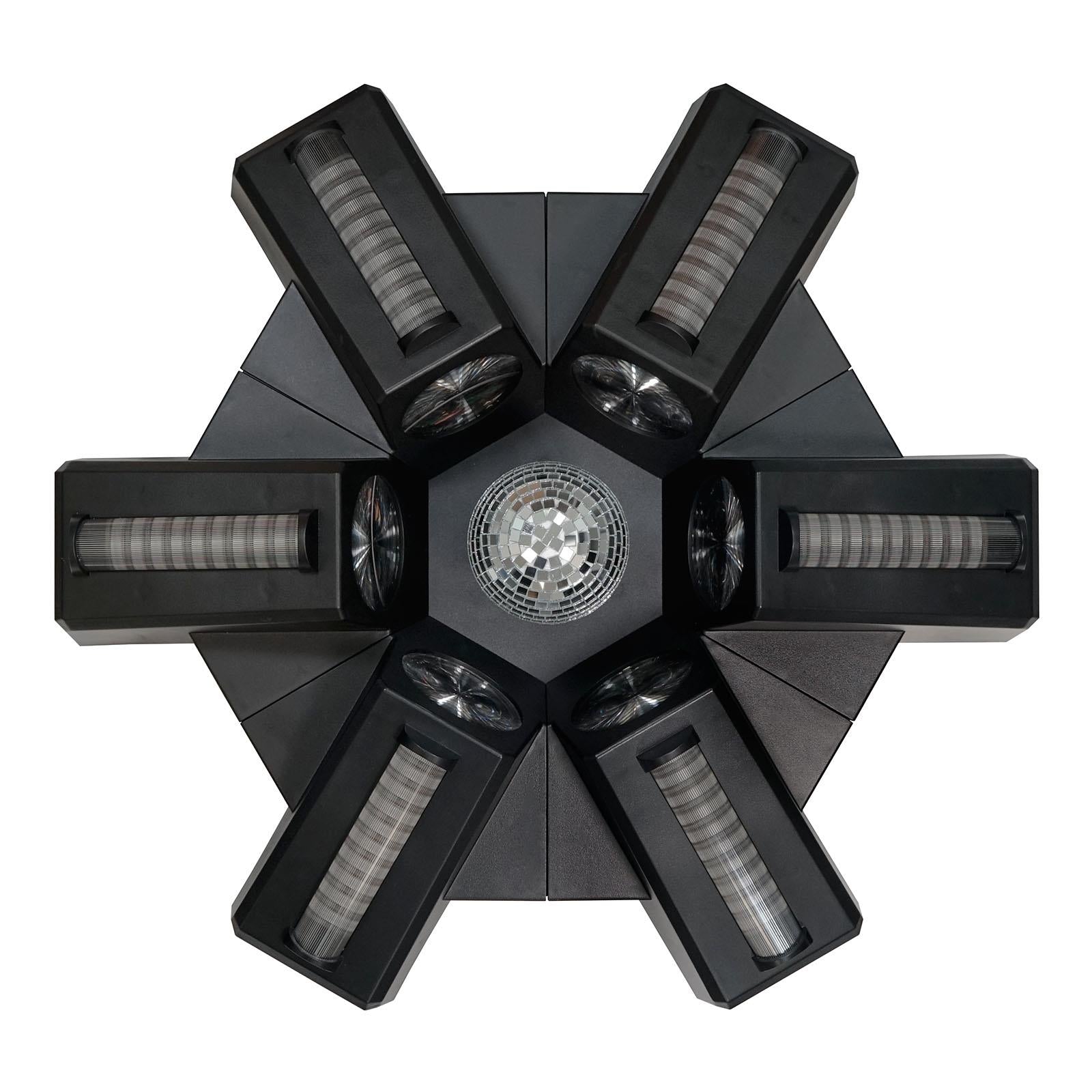 2 x Equinox Radiance Centrepiece 6 x 40w RGBW LED Effect Light With DMX Cable and Carry Bags