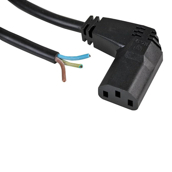 Pro Elec 1M Right Angled IEC C13 Female to Bare Ends Power Lead