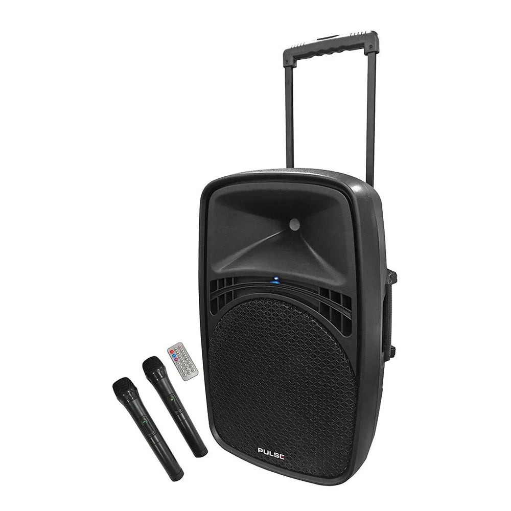 Pulse PLS-12PA 12' Portable PA System with Wireless Microphones, USB, Bluetooth and MP3 Player