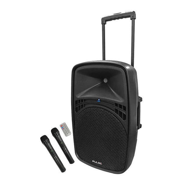 Pulse PLS-12PA 12' Portable PA System with Wireless Microphones, USB, Bluetooth and MP3 Player