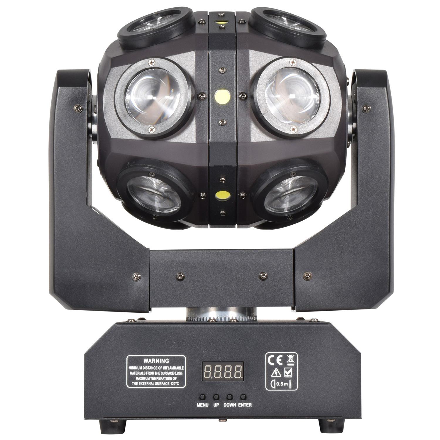 2 x QTX Orbital 150W RGBW LED UV Moving Head with DMX Cable