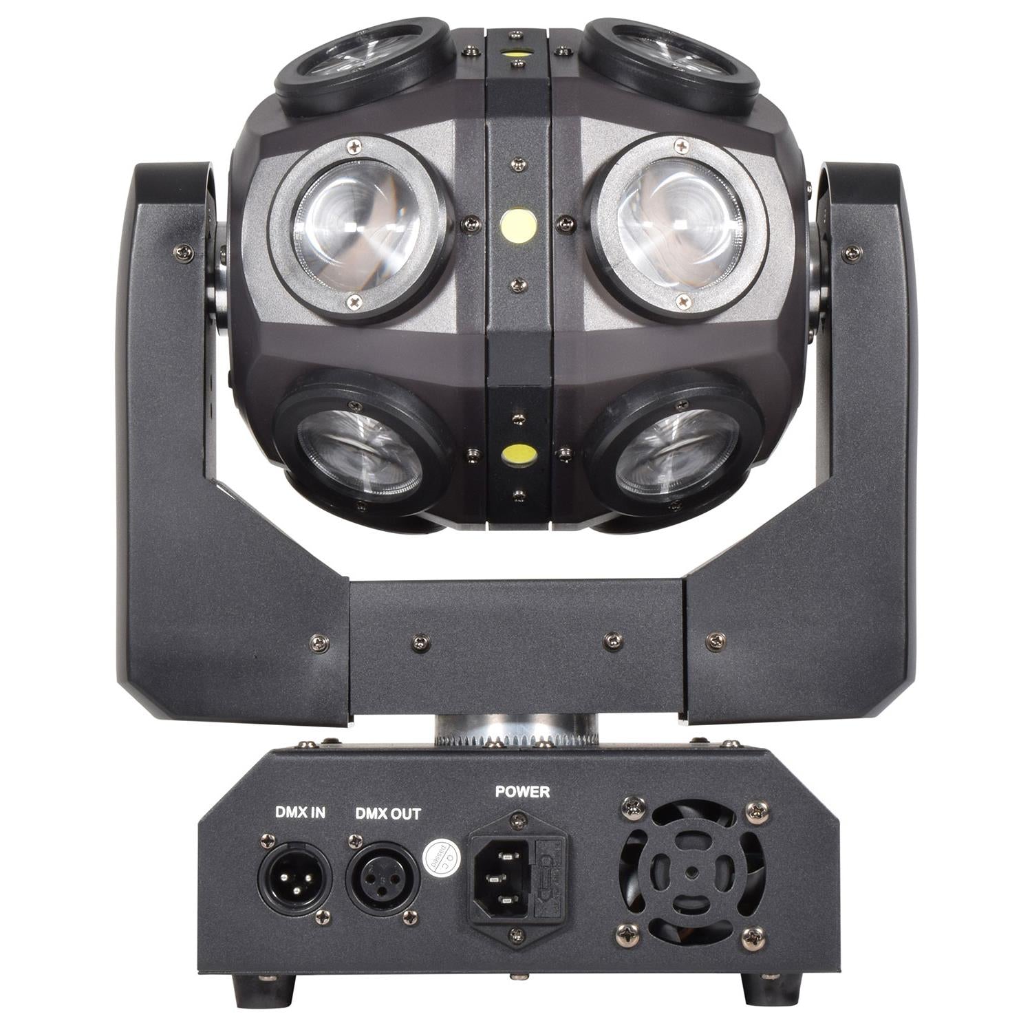 2 x QTX Orbital 150W RGBW LED UV Moving Head with DMX Cable