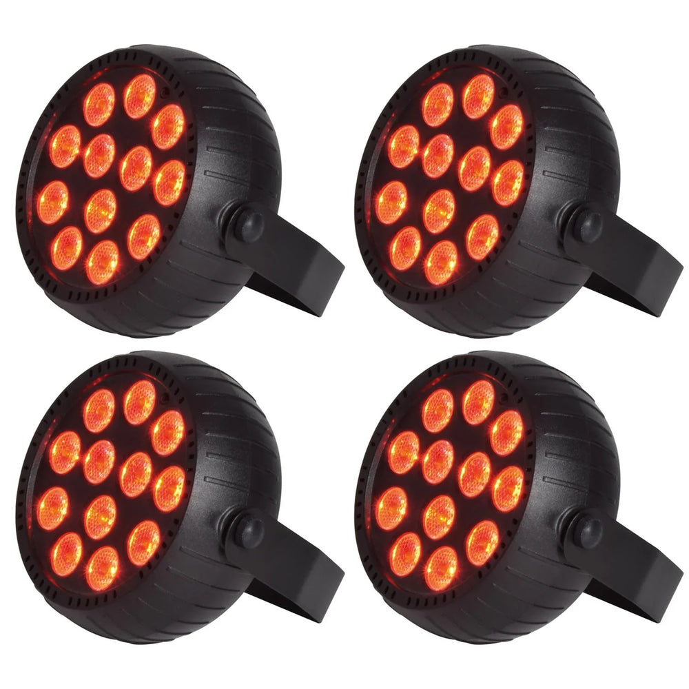 4 x QTX BATPAR-18 Rechargeable Mini LED PAR Can Light