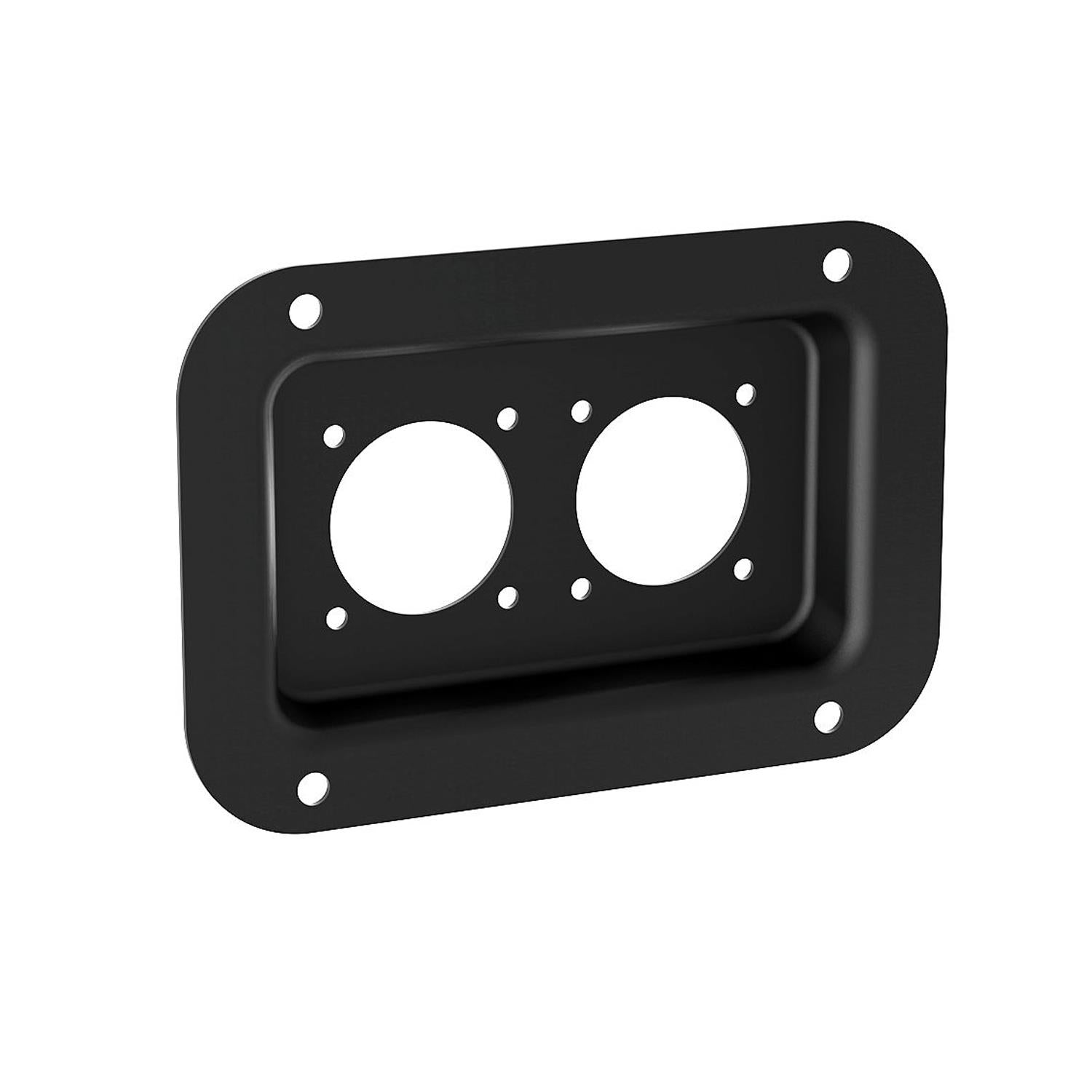 Penn Elcom Medium Black Dish Punched for 2 x Square G-Series Speakon Connectors