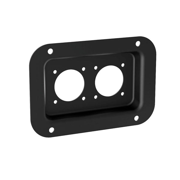 Penn Elcom Medium Black Dish Punched for 2 x Square G - Series Speakon Connectors