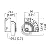 2 x Penn Elcom 75mm Heavy Duty Zinc Outrigger Corner Castor with Black Wheel