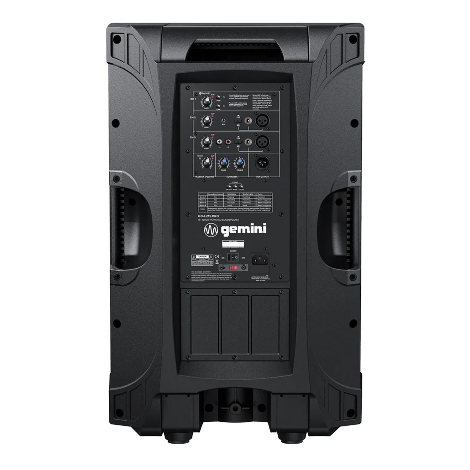 Gemini GD-215PRO 15" 1300W Active Bluetooth PA Speaker