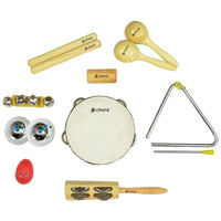 9 x Chord Hand Percussion Set Tambourine Jingle Egg Shaker Triangle