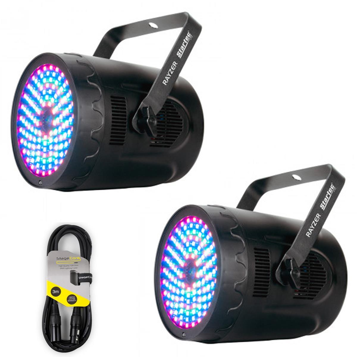 2 x ADJ Rayzer Laser LED Light With DMX Cable