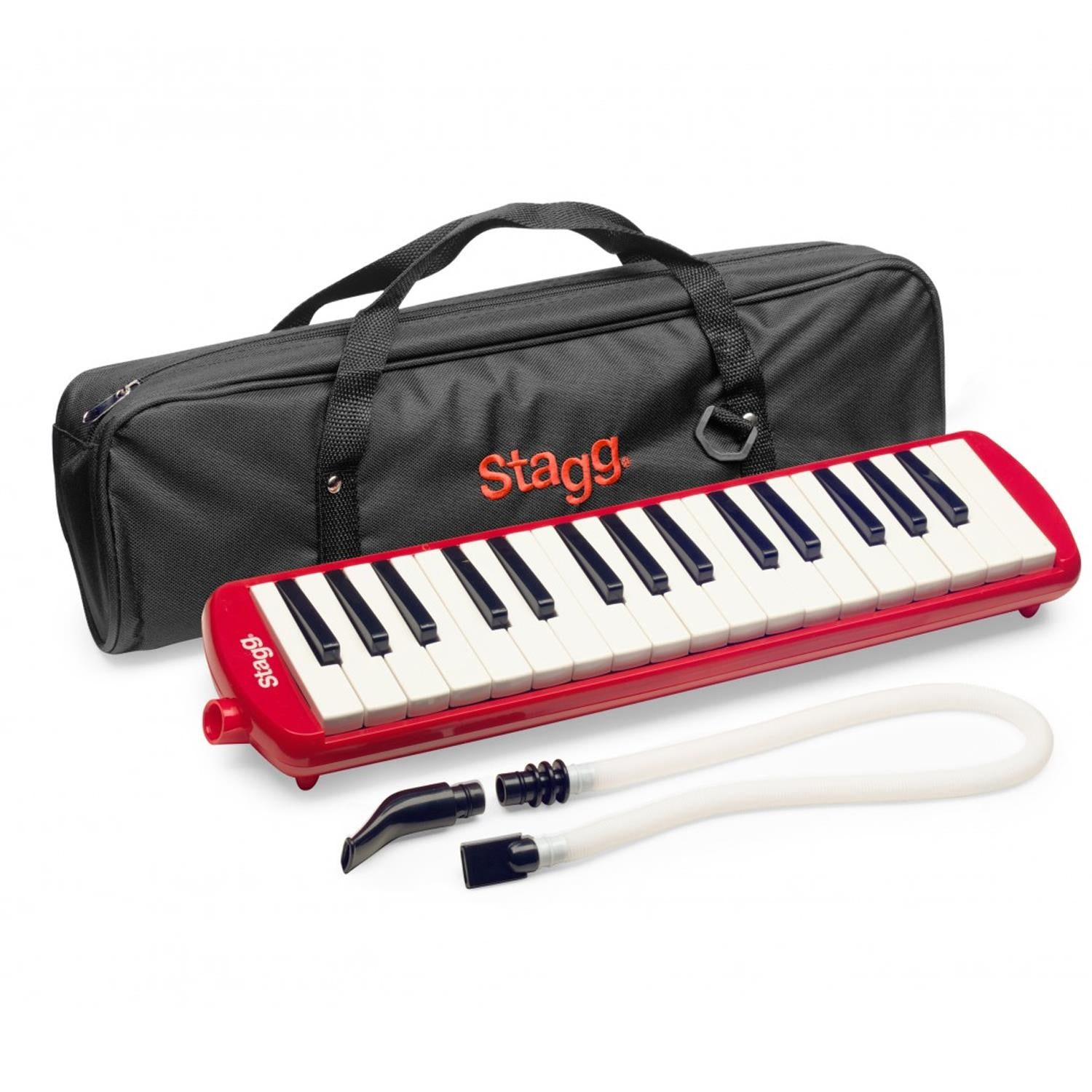 Stagg MELOSTA32 RD Red plastic melodica with 32 keys and black and red bag