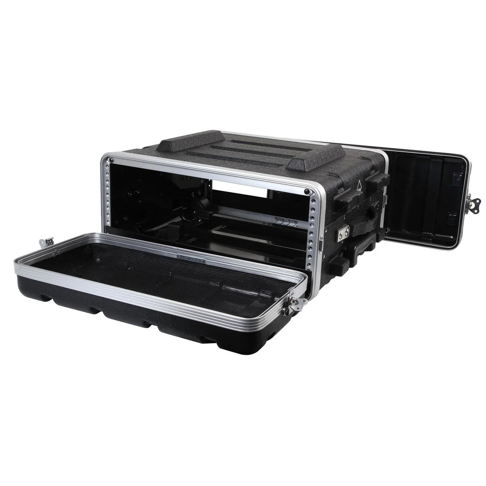 Pulse ABS - 4UTR 3U 19" Rack ABS Flight Case Trolley with Wheels