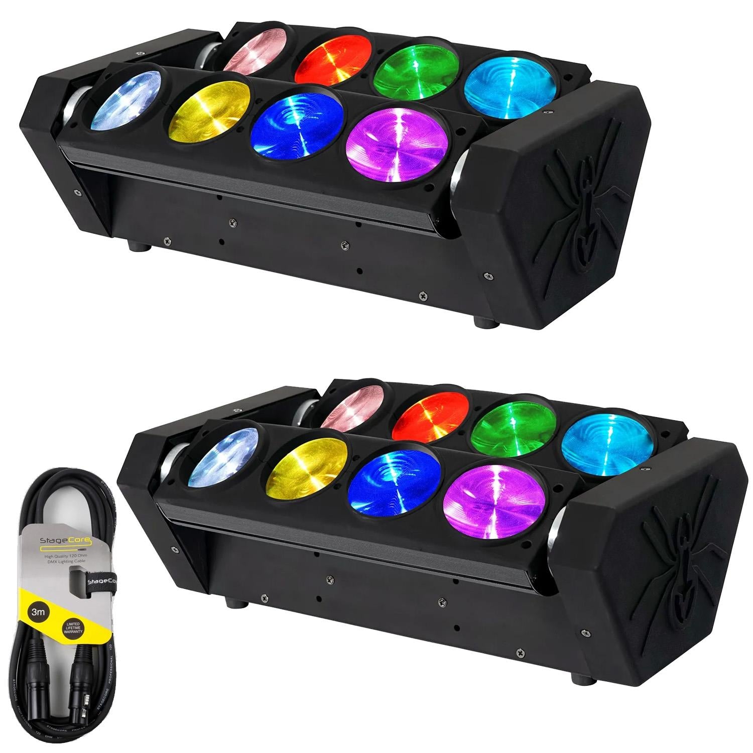 2 x Equinox Butterfly Quad MKII Beam Effect Light