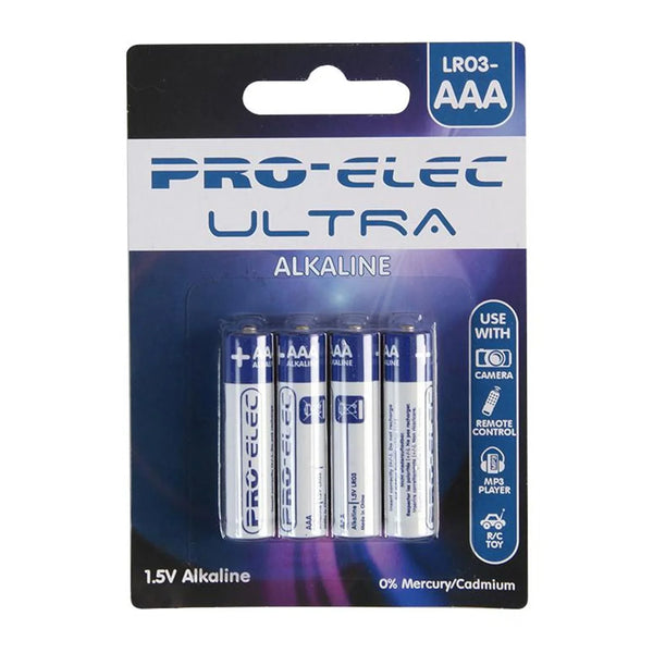 Pro Elec AAA Ultra Alkaline Batteries 4 Pack