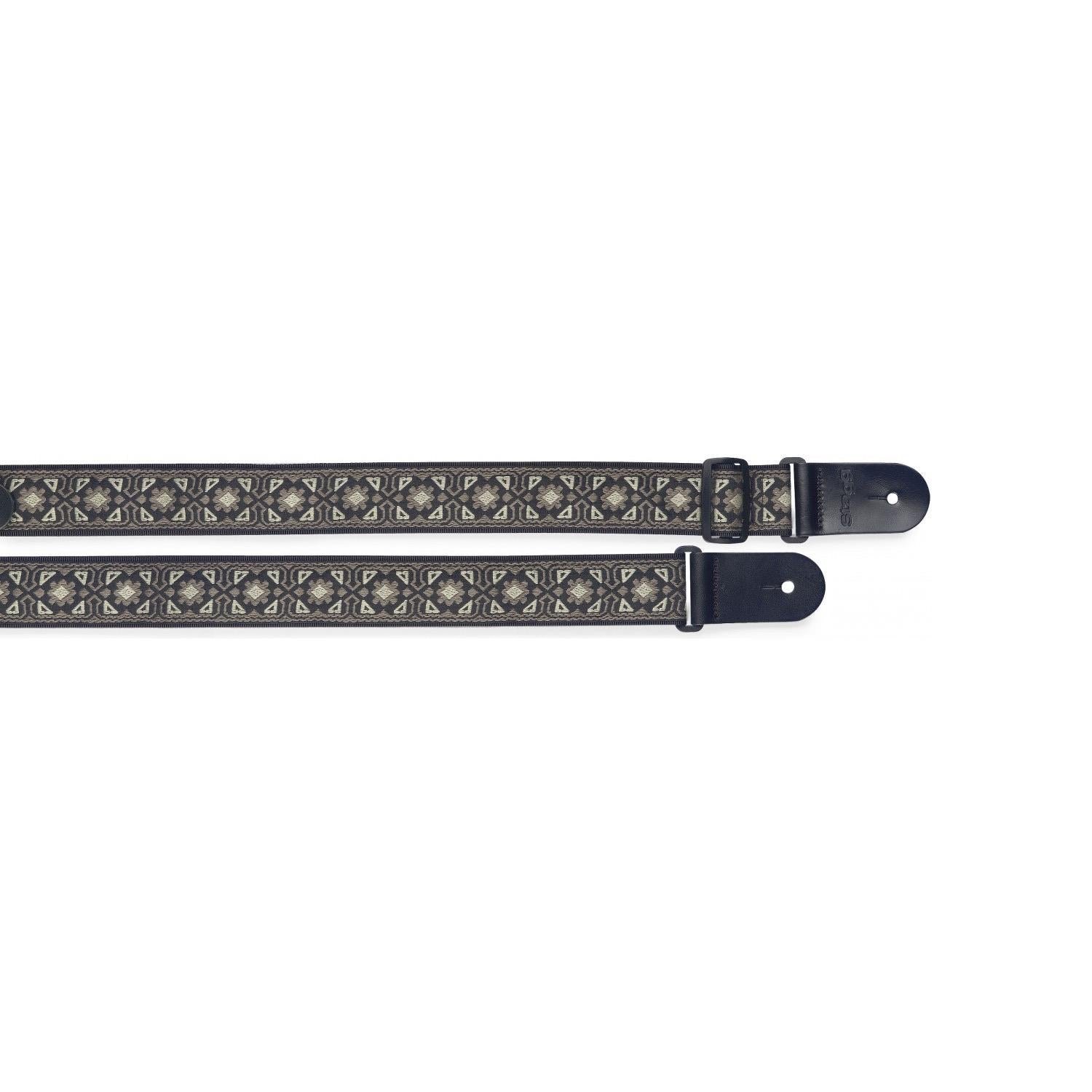 Stagg SWO-FLO GRY Grey Woven Nylon Guitar Strap