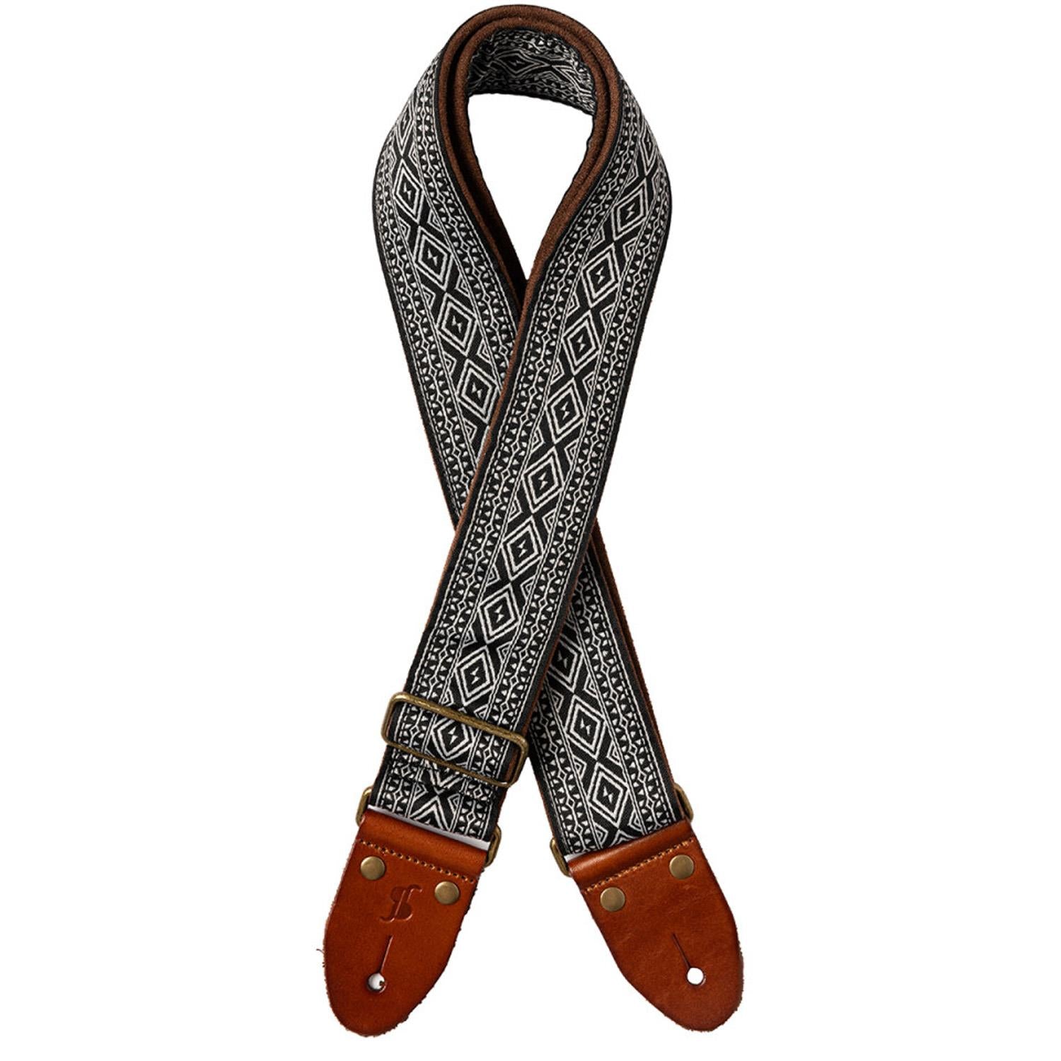 Stagg SWO-LOS-BLK Woven Nylon Guitar Strap with Losange Patten