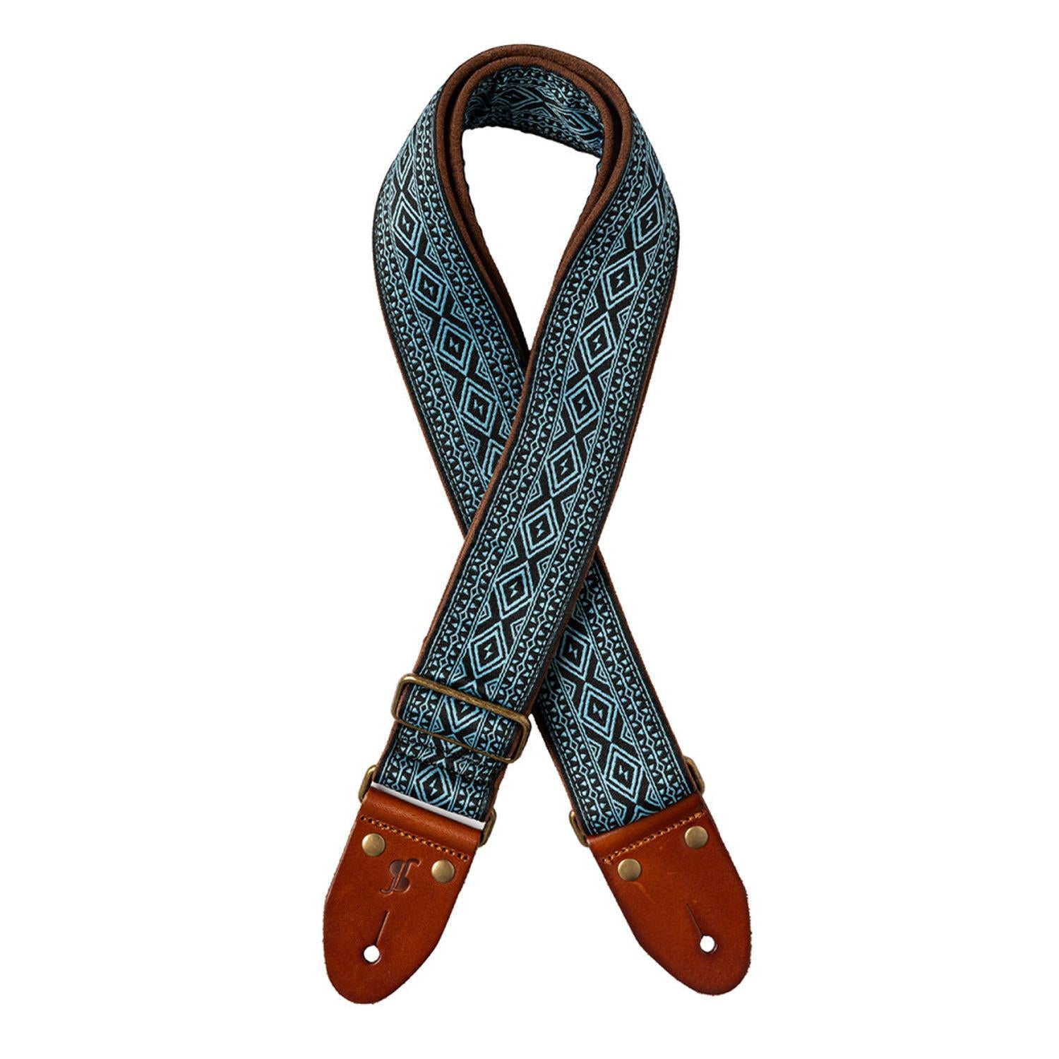 Stagg SWO-LOS-BLUE Woven Nylon Guitar Strap with Diamond Patten