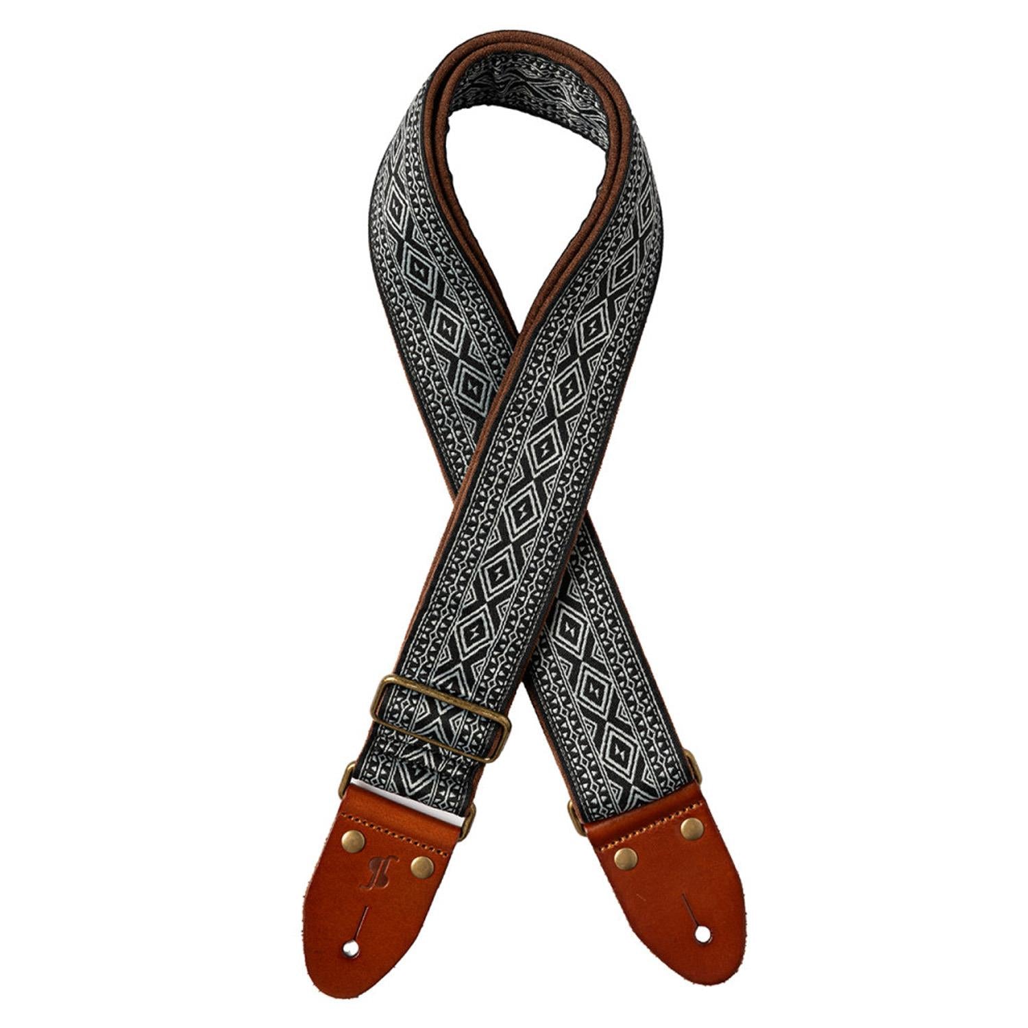 Stagg SWO-LOS-GREY Woven Nylon Guitar Strap with Diamond Patten