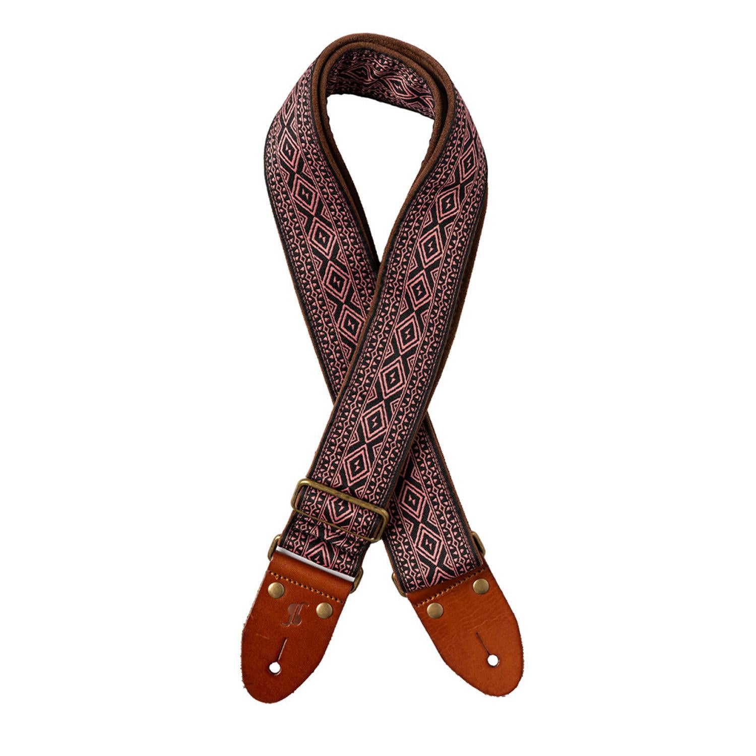 Stagg SWO-LOS-RED Woven Nylon Guitar Strap with Diamond Patten