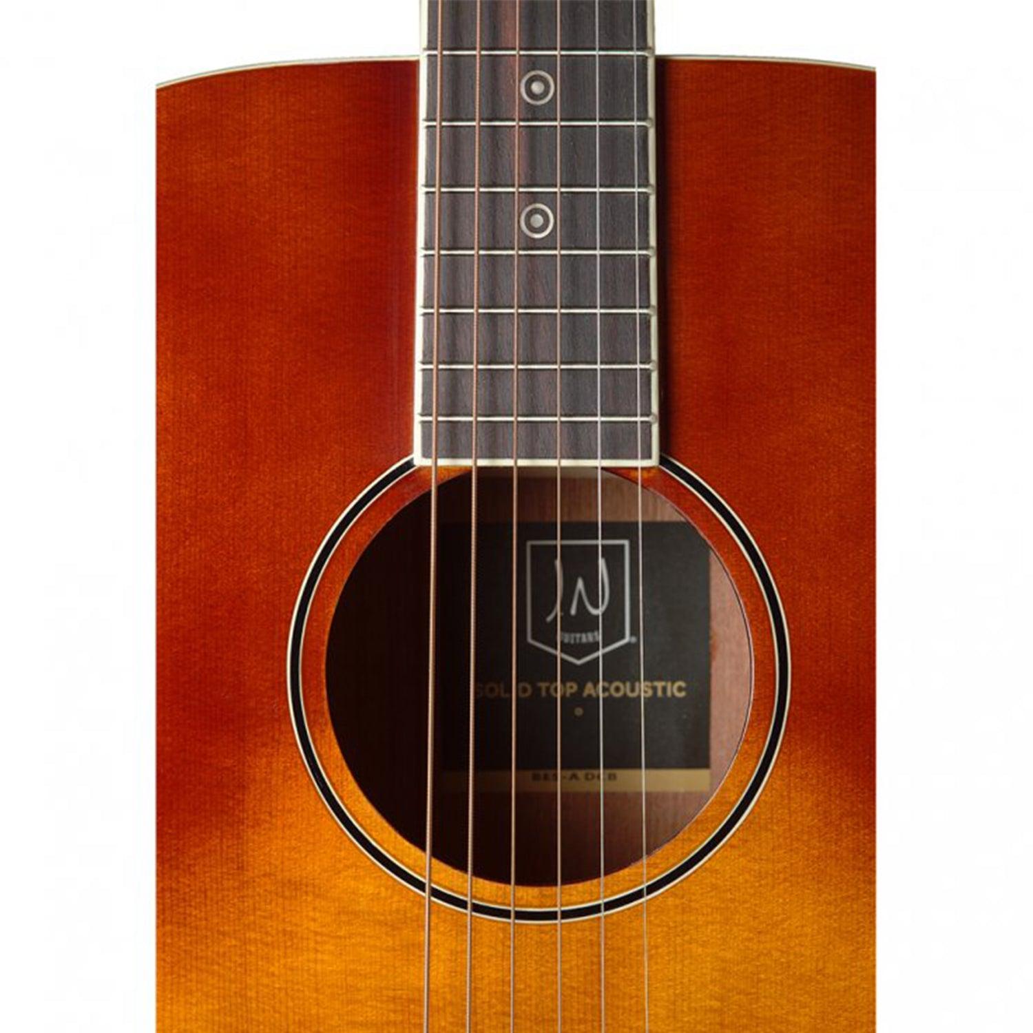 J.N Guitars BES-A DCB Dark Cherryburst Acoustic Auditorium Guitar with Solid Spruce Top, Bessie series - DY Pro Audio