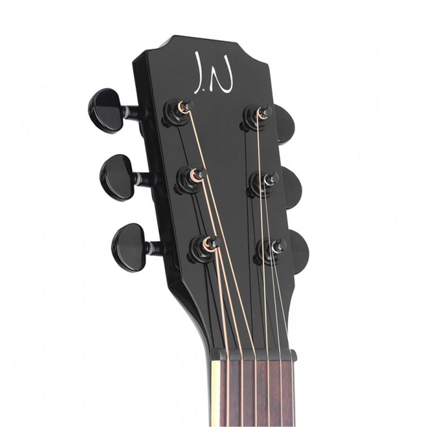 J.N.Guitars YAK-A Acoustic Auditorium Guitar with Solid Mahogany Top, Yakisugi series - DY Pro Audio