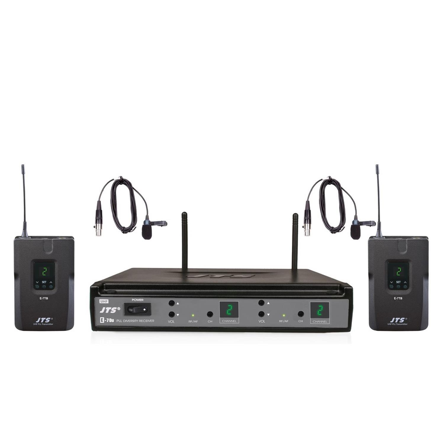JTS E-7DU E-7TB+ 2 x CM-501 Dual Channel UHF Bodypack Wireless System - DY Pro Audio